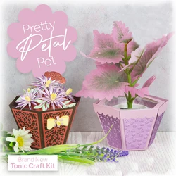 2024 New Pretty Petal Pot Die Metal Cutting Dies Gift Box for DIY Scrapbooking Album Decorative Embossing DIY Paper Cards Making