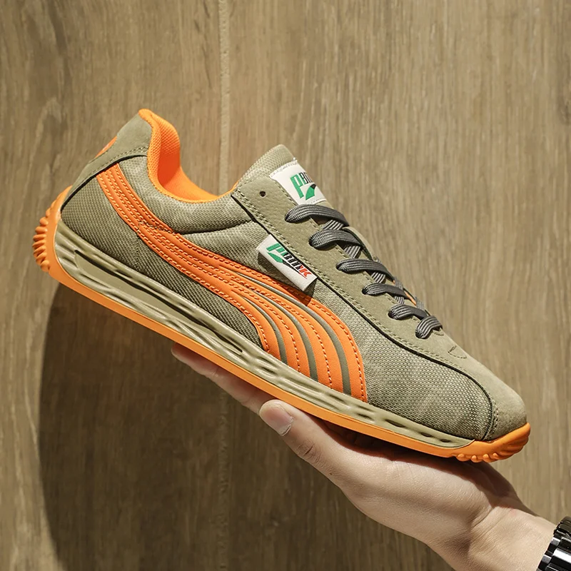 

Green Vintage Man Brand Sneakers Size 39-45 Comfort Breathable Men's Casual Sneaker Flat Lace-Up Designer Shoes Men Sports Shoes