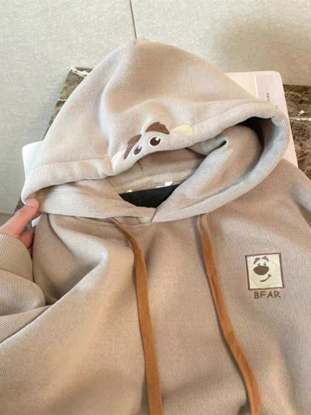 Trendy Bär Print Hoodie Damen Loose Fit Casual Lazy Sle Top Mantel Herbst Winter Faion Koreanische Version Lange Sve Sweats...