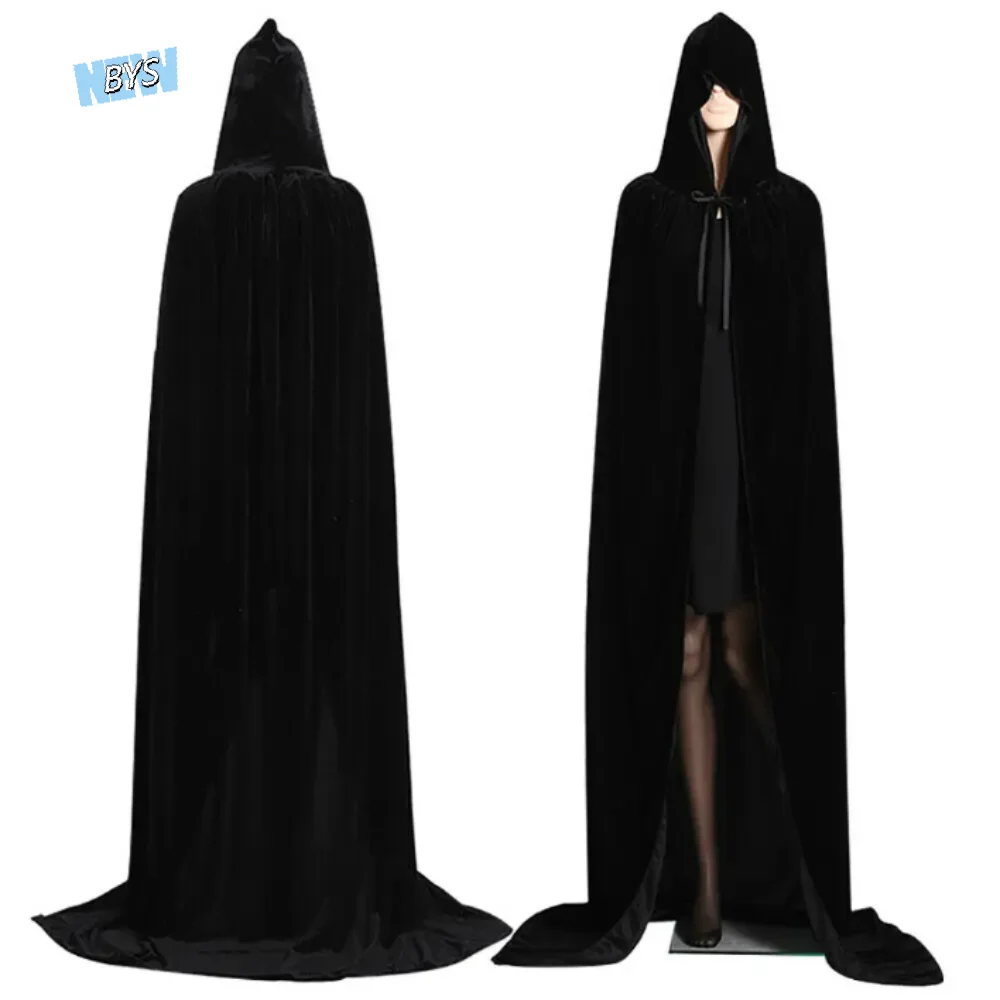 

Solid Color Velvet Cloak Full Length Velvet Material Hooded Robe Deluxe Quality Reversible Design Long Cape Cosplay Events