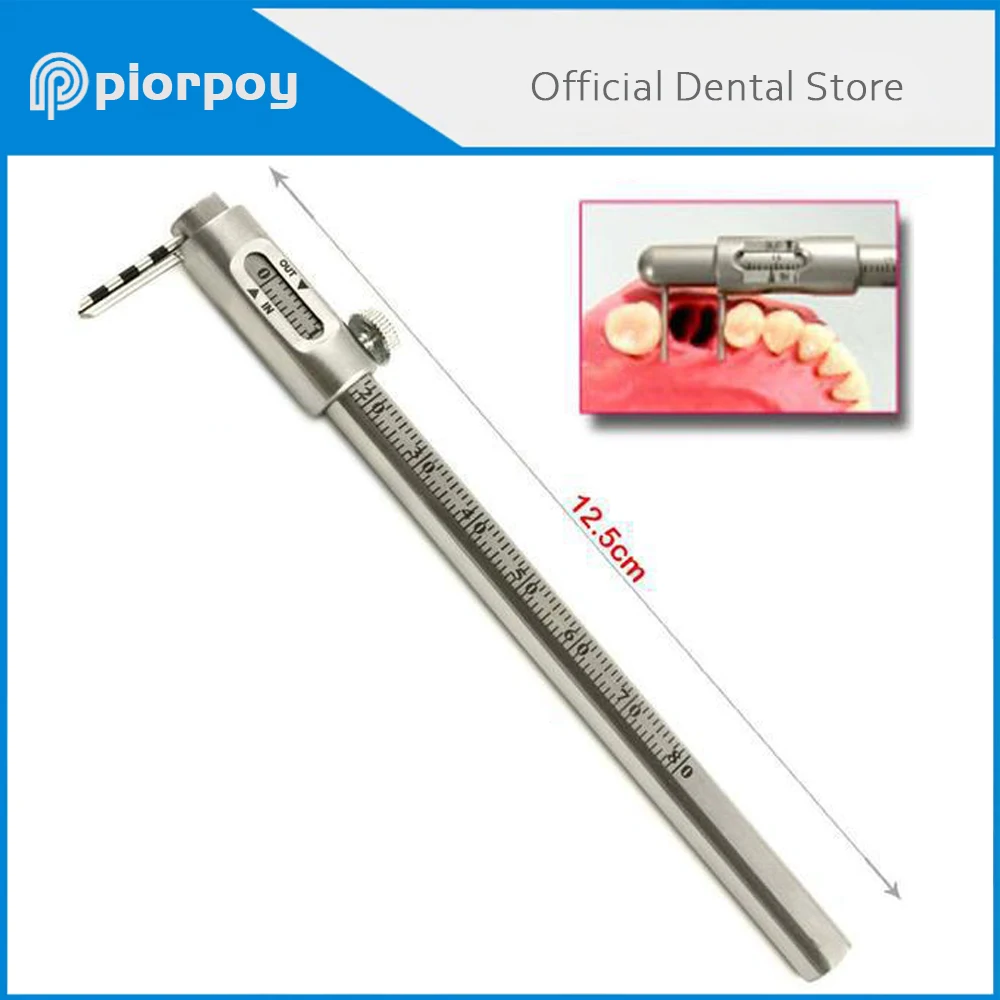 PIORPOY 0-80mm Measuring Gauge Dental Orthodontic Sliding Caliper Orthodontic Sliding Caliper Double Scale Round Dentistry Tool