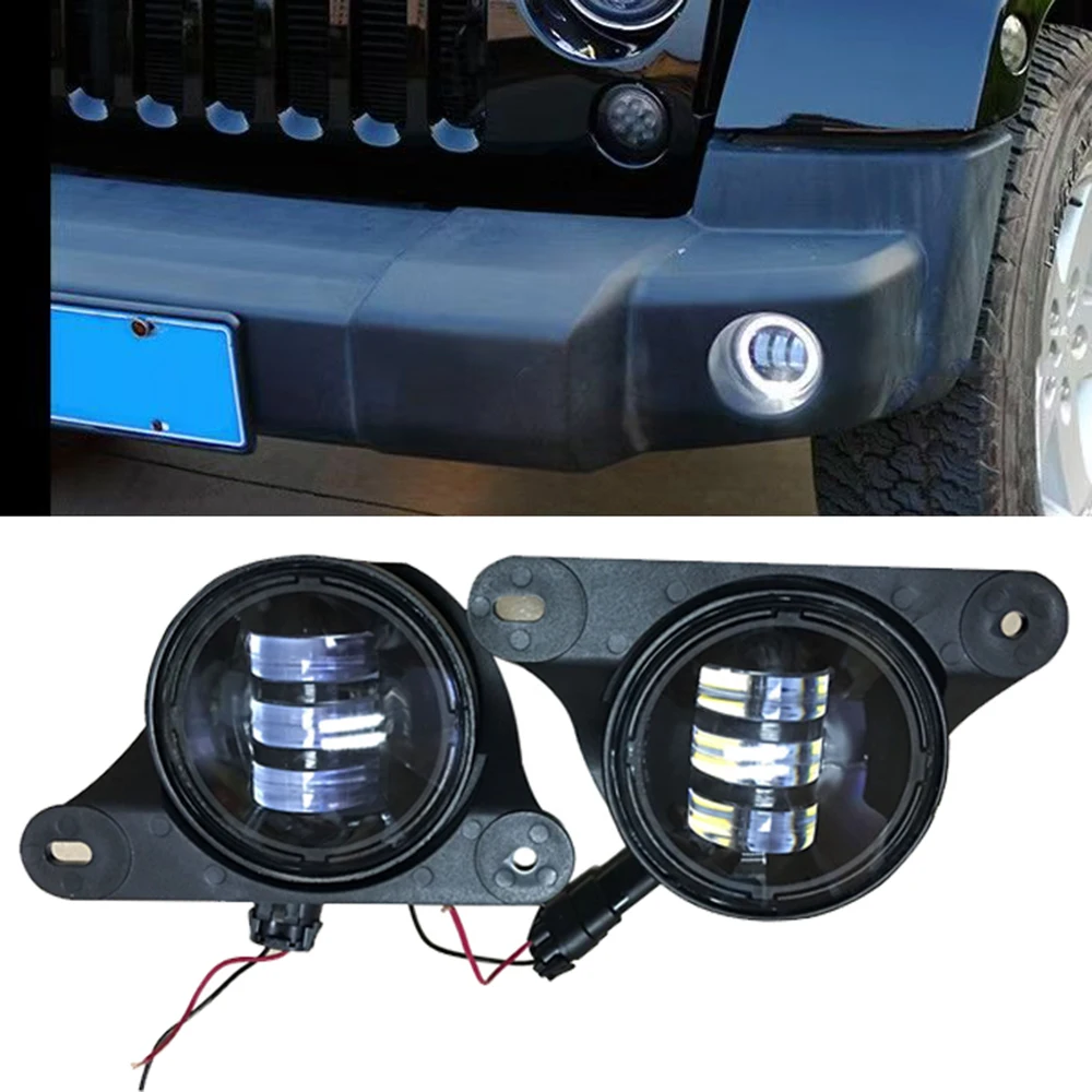 SXMA J174 Front Bumper Fog Lamp Driving Work Lights Turn Signal Lights 2pcs for Jeep JK for Wrangler only 10th anniversary