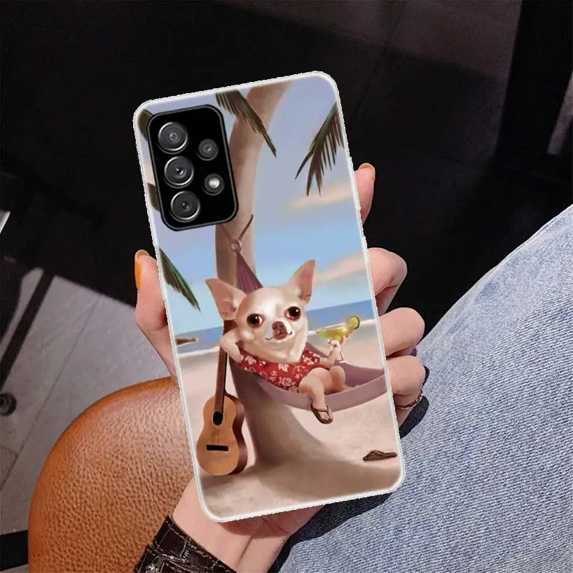 Chihuahua Puppy Teacup Dogs Cover Phone Case For Samsung Galaxy A55 A54 A53 A52 A15 A14 A13 A12 A35 A34 A33 A32 A25 A24 A23 A22