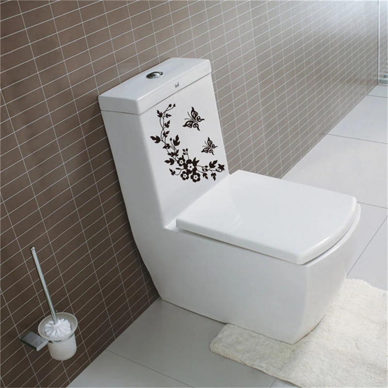 Schmetterling Blume Rebe Badezimmer Wanda uf kleber Home Decoration Tapete Aufkleber für Toilette dekorative Aufkleber Dekor