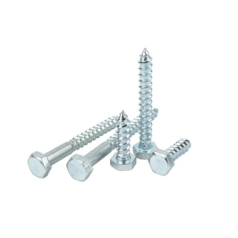 1~2PCS External Hex Cap Tapping Wood Screw M6 M8 M10 M12 Blue Zinc Carbon Steel Long Wood Screws Length:20~150mm