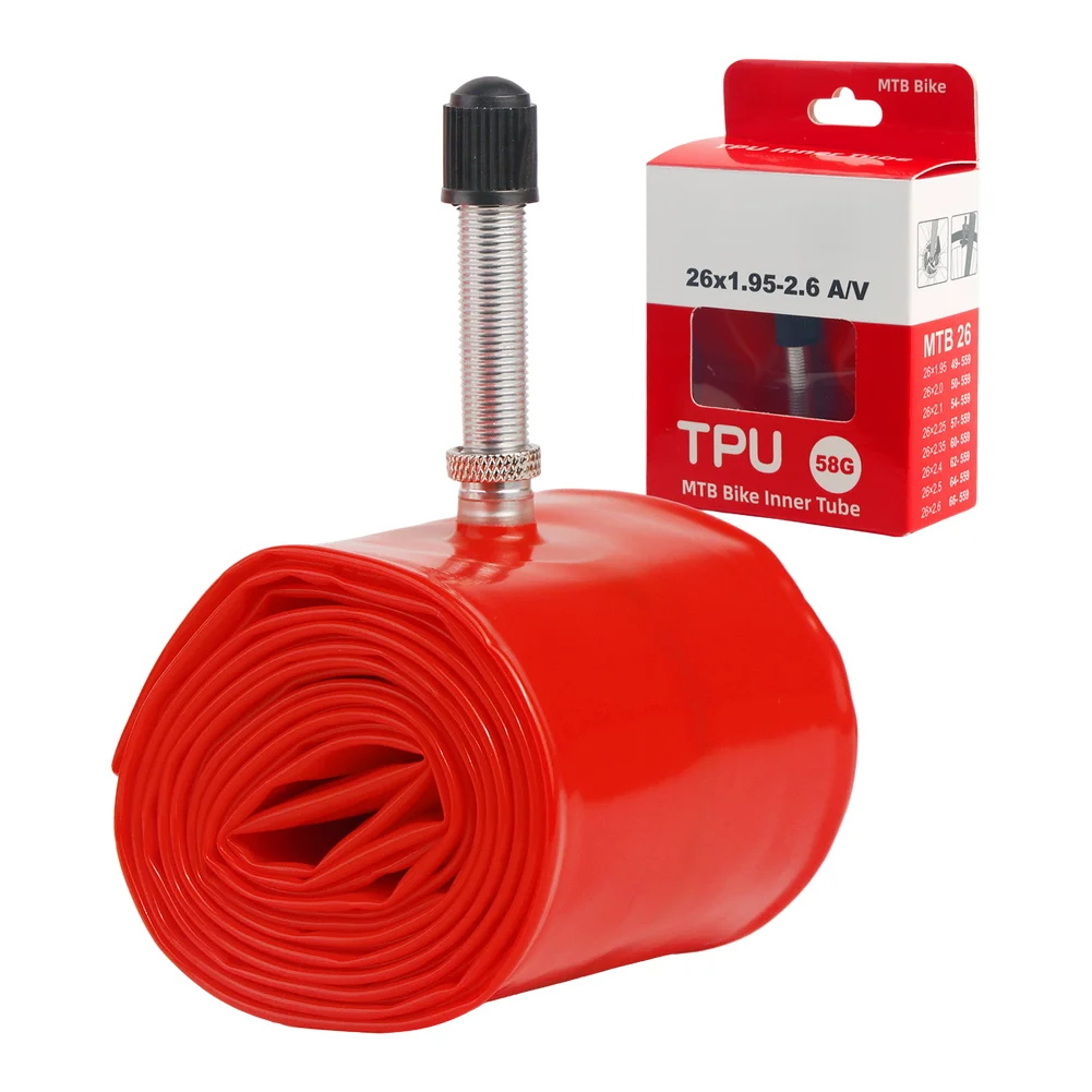 Bicycle Inner Tube Compatible with 26 Inch 27.5 Inch 29 Inch Rims Featuring Valve and Temperature Resistant Material
