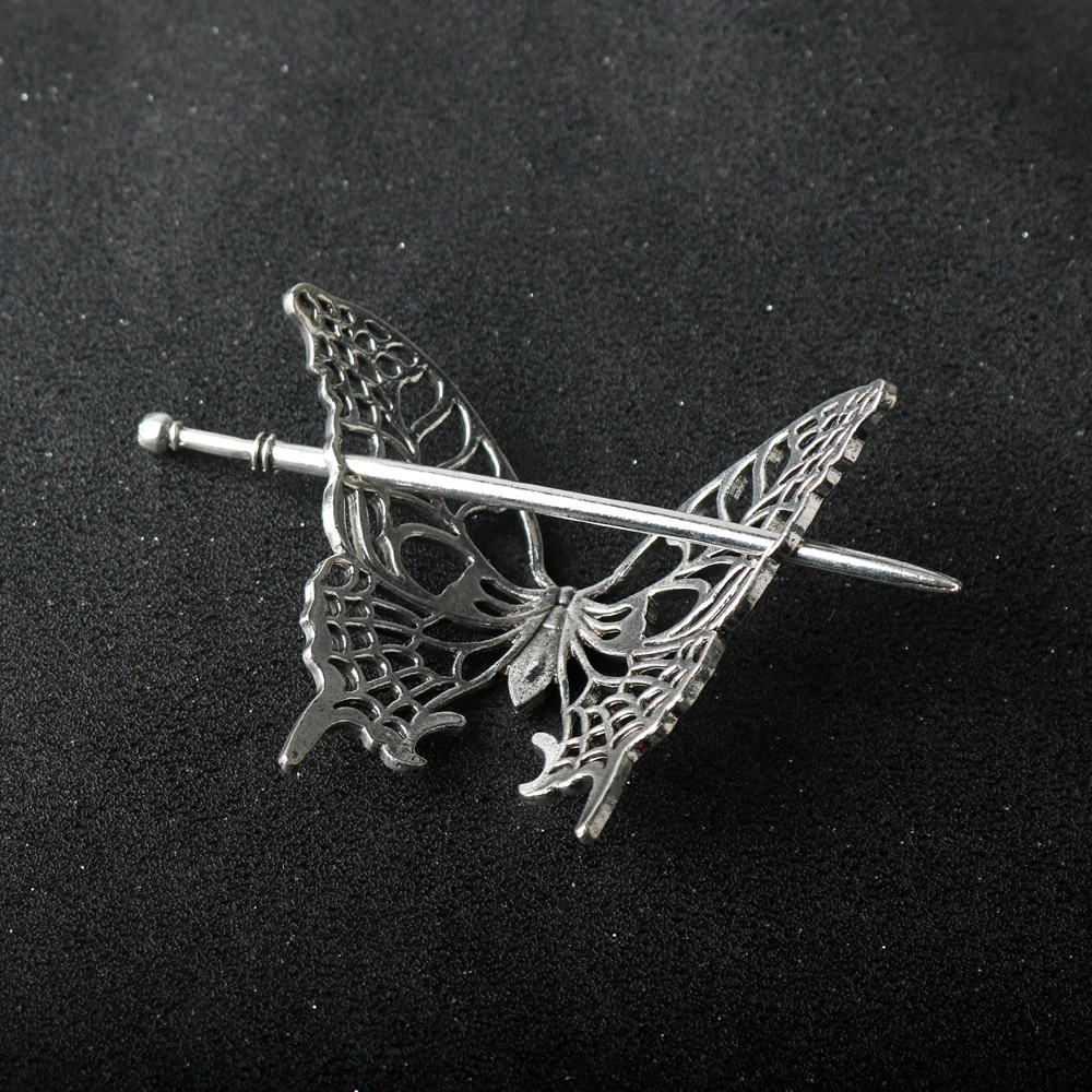 북유럽 바이킹 헤어 액세서리 여자를위한 나비 헤어 스틱 소녀 고딕 티아라 헤어 클립 금속 보석