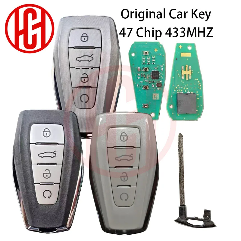 

ID47 Chip 433MHZ Original Smart Remote Car Key Keyless For Geely JiaJi Original Remote Car Key Keyless 4 Buttons
