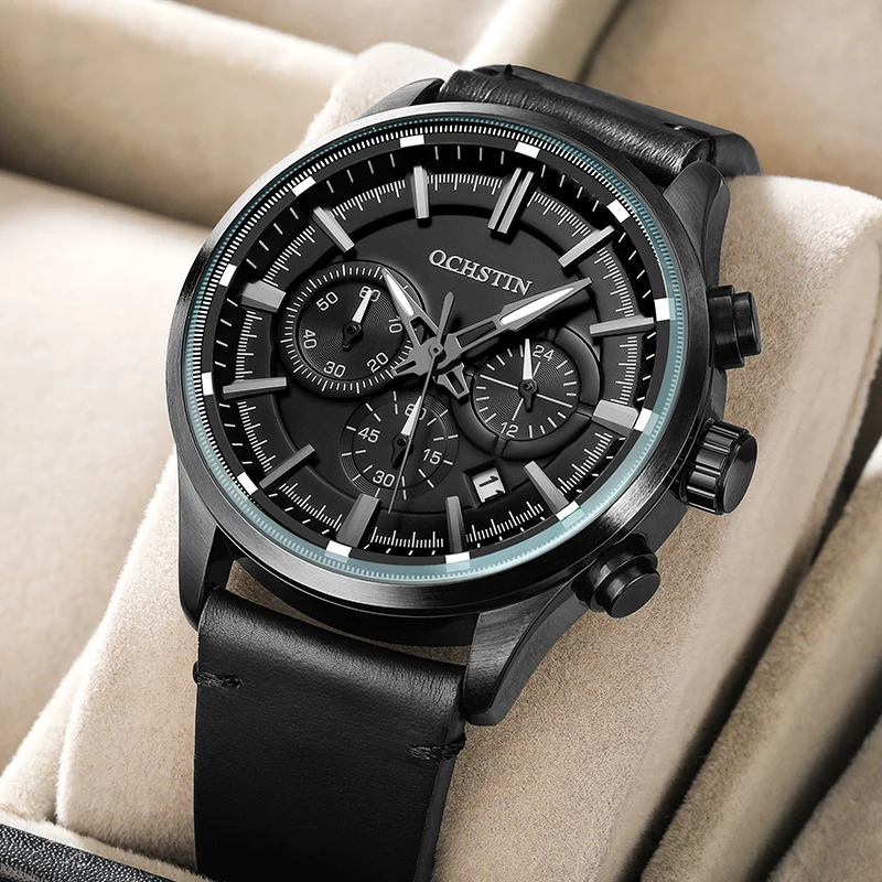 OCHSTIN Leather Wrist Band Quartz watches For Mens Casual Waterproof Luminous Clock Male Fashion Luxury Watch gifts Relogios