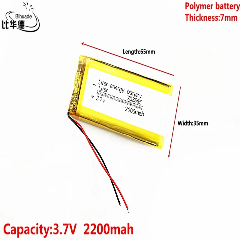 Good Qulity Liter energy battery 3.7V,2200mAH 703565 Polymer lithium ion / Li-ion battery for tablet pc BANK,GPS,mp3,mp4