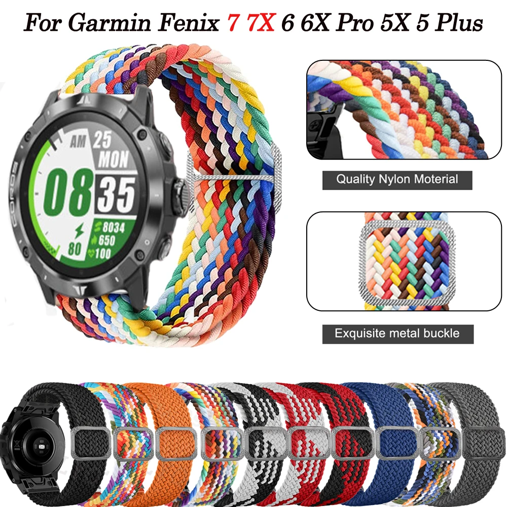 

26 22mm Elastic Watch Band Bracelet Strap Replacement For Garmin Fenix 7X 7 6X 6 Pro 5X 5 Plus 3 3HR/Enduro QuickFit Wristbands