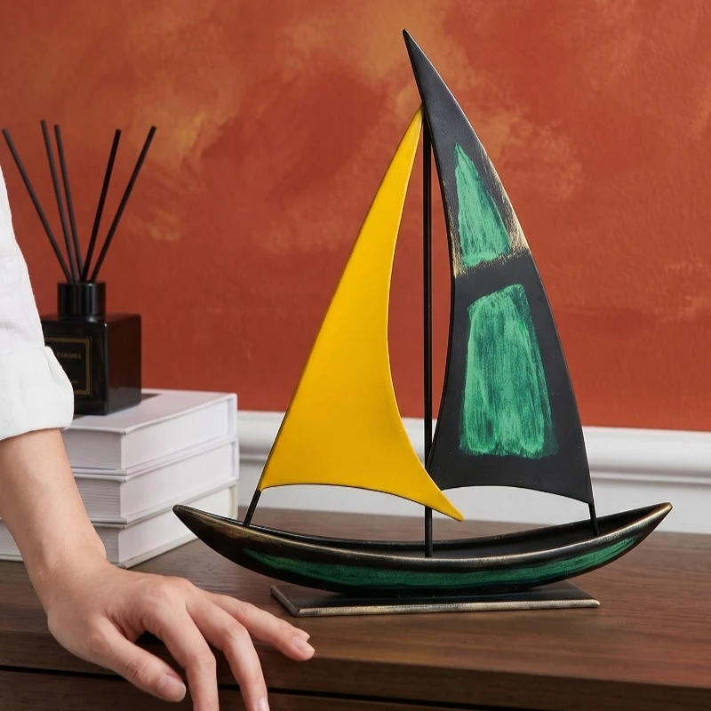 Sailboat Ornament Luxury Minimalist Exquisite Living Room TV Cabinet Office Light Luxury High Grade Decor Home Decoration