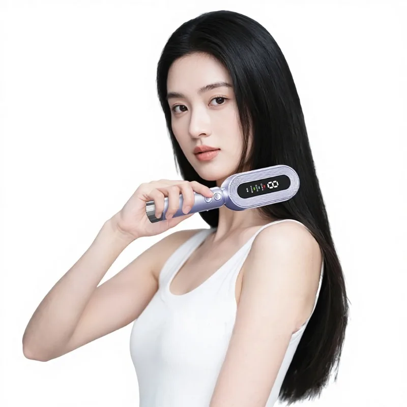 Electric Mino Straight Hair Scalp Medicine Comb with Red Light Therapy for Hair Growth and Massage