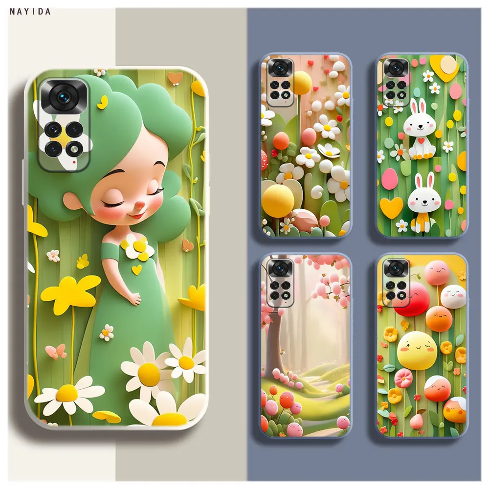 Soft Silicone Phone Case For Xiaomi Redmi Note 12 11 12S Pro Plus 12c 11a 4G 5G Original Cover The feeling of spring