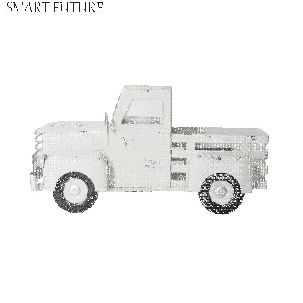 handmade-christmas-truck-ornament-large-size-metal-craft-snow-truck-figurine-vintage-wrought-iron-wrought-iron-car-ornament