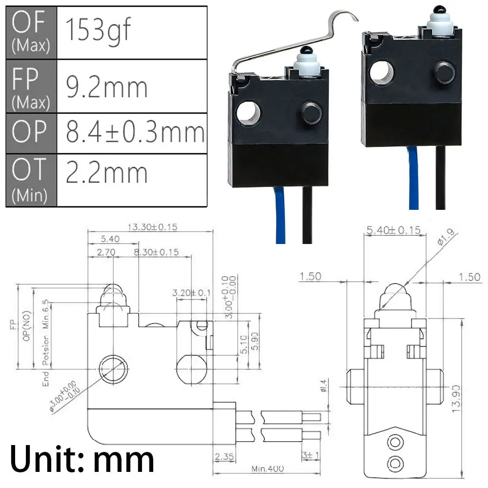 1Pcs For Peugeot 206 cc roof sensor micro switch IP67 DW3 Waterproof car door lock