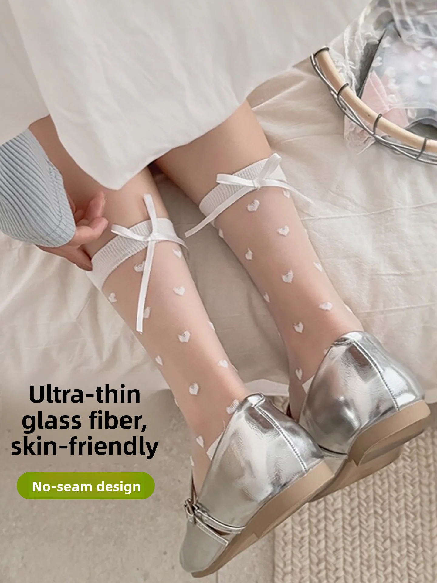 Ultra-Thin Glass Silk Stockings Women's Summer Short Non-Catch  Knot Miu Miui Socks Transparent Stockings JIFANPAUL