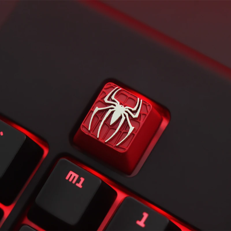 Spider Man Themed Keycaps Single Oem Height Metal Material Single Cross Axis Mechanical Keyboard Accessories Film Peripherals