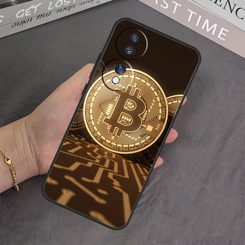 Funda de Bitcoin BTC para Honor 90, 70, 50, 10 Lite, Magic 5, 6 Pro, X6, X7, X8, X9, X6a, X7a, X8a, X9a, X9b, X8b