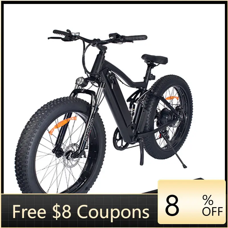 

STLF DZ WJW Advanced Warehouse 48V 500W City Aluminum Alloy Mountain Bike 26 Inch X 4.0 Fat Tire Electric Bike Full Suspension
