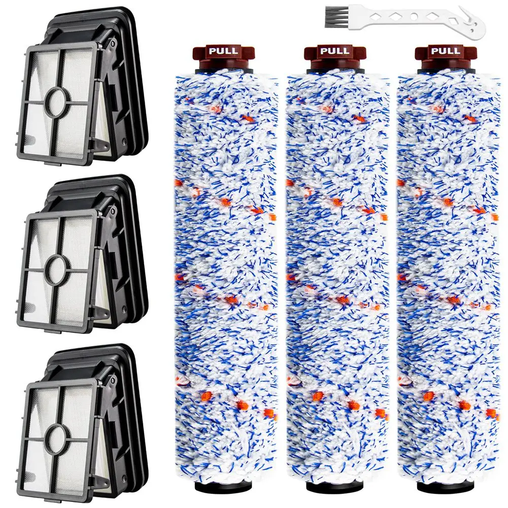 Abkr-escova de rolo multifuncional + peças de reposição de filtro para bissel crosswave 1866 1868 1785 2306 aspirador de pó robótico
