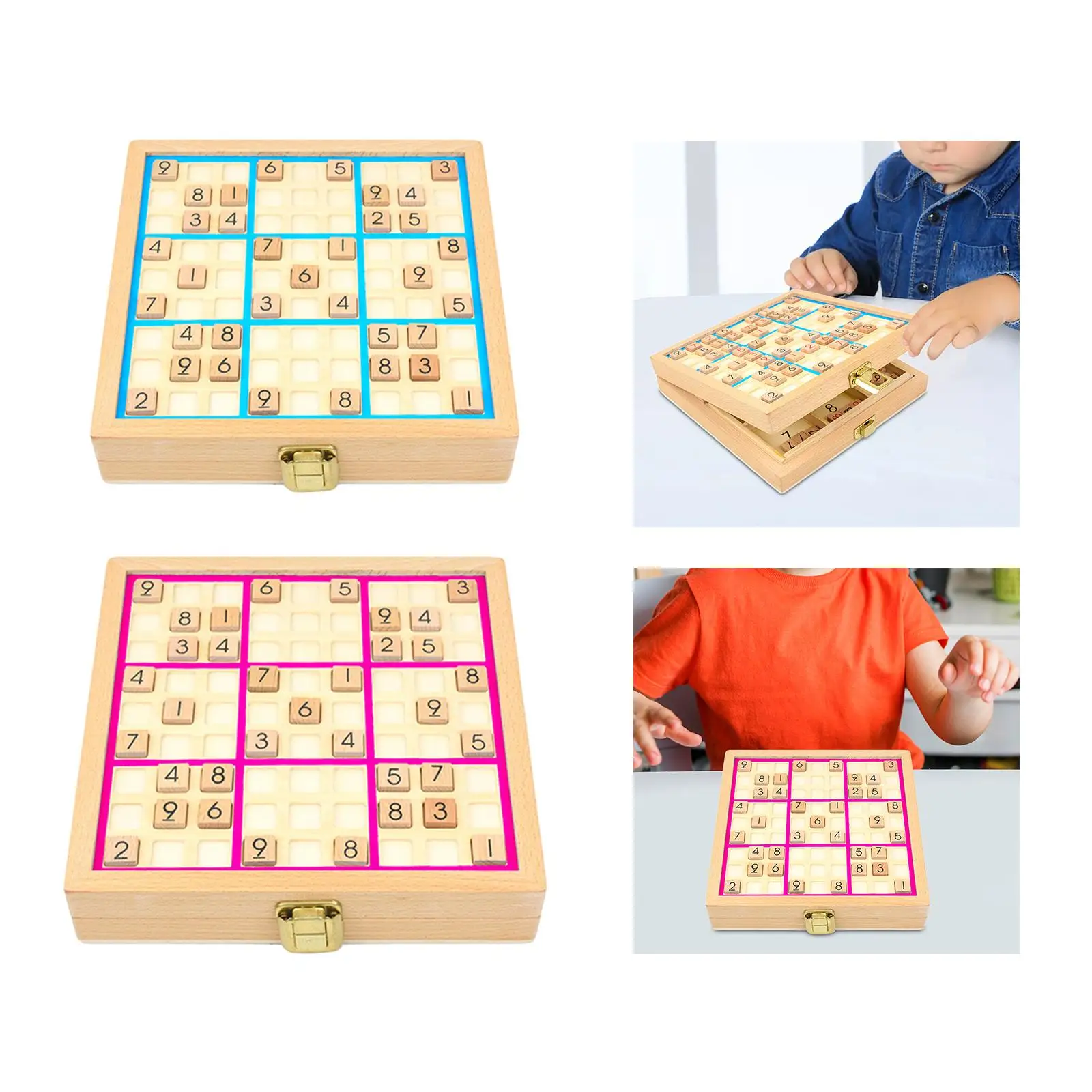 Jeu de puzzle Sudoku en bois, plateau de jeu Sudoku en bois, cadeau d'anniversaire facile à dur, jouet éducatif pour enfants et adultes