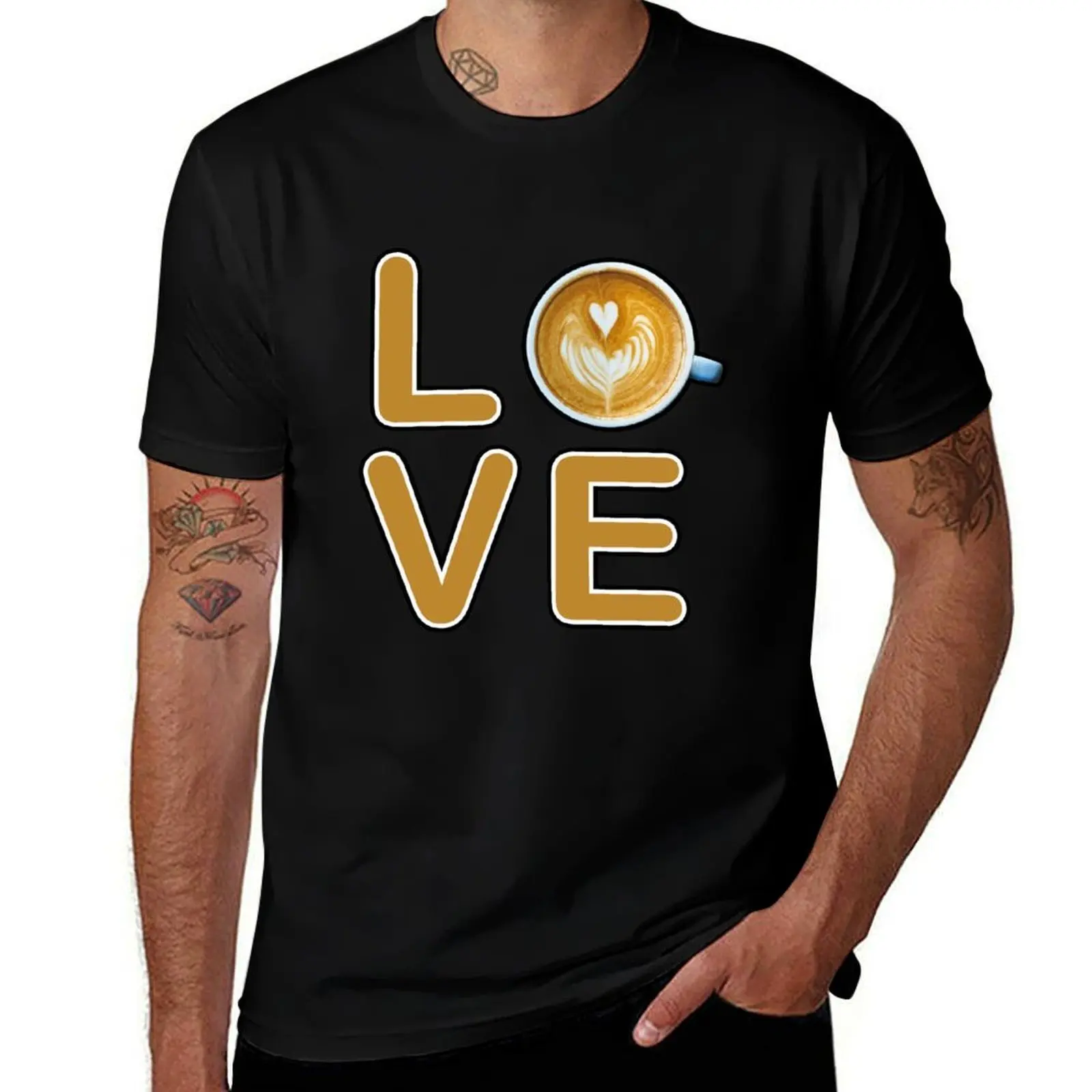 

Latte Lover T-Shirt cotton t shirts man 100% man t shirt cotton high quality T-Shirt