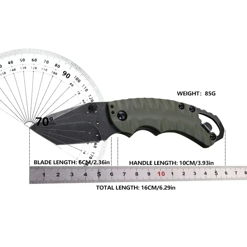 KS 8750 Shuffle II Tanto Knives 8Cr13Mov Mini Pocket Folding Knife Army Combat Camping Survival EDC Cutting Multi Tool