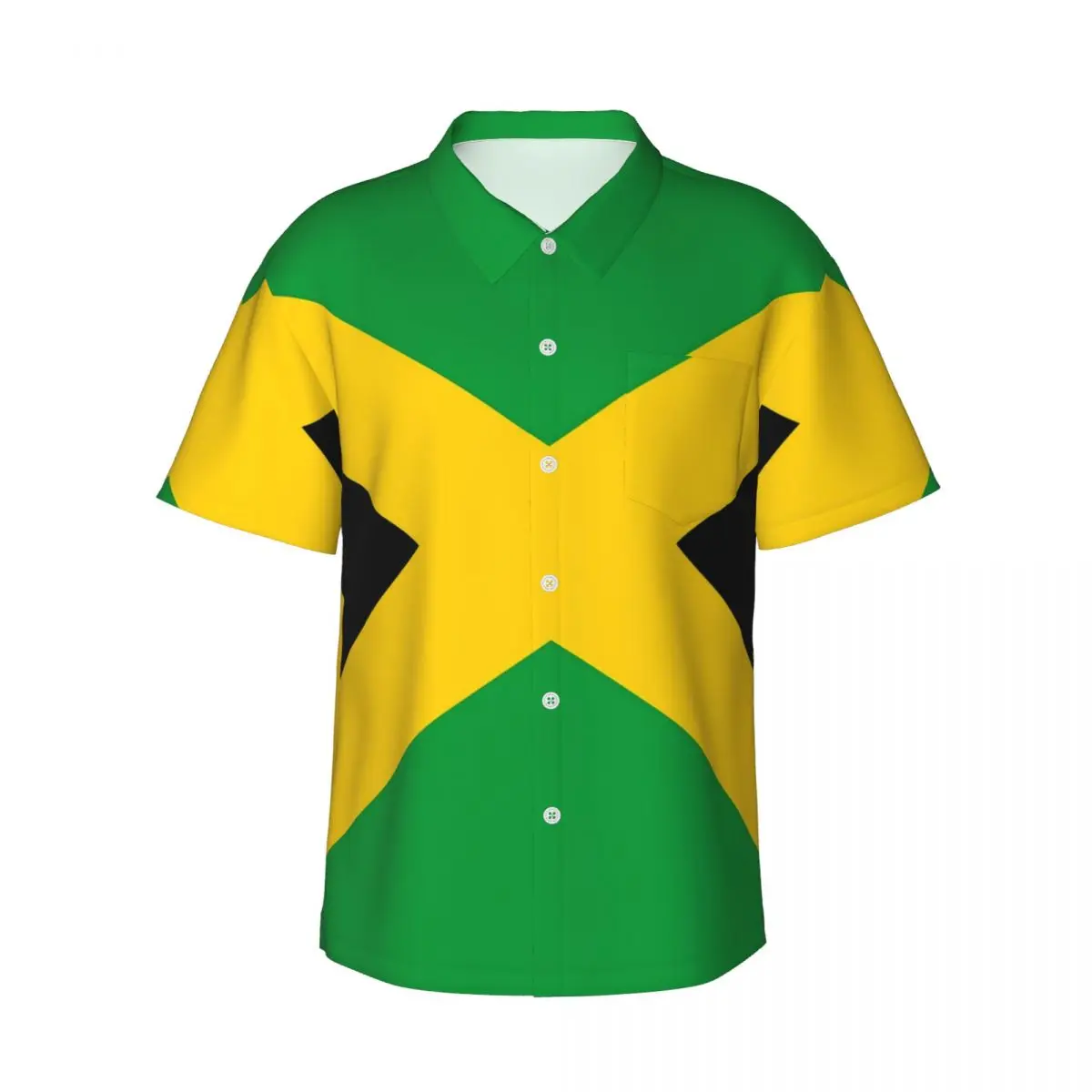 Hawaii Shirt Vacation Jamaica Flag Blouses National Celebration Elegant Casual Shirts Male Short-Sleeve Breathable Tops