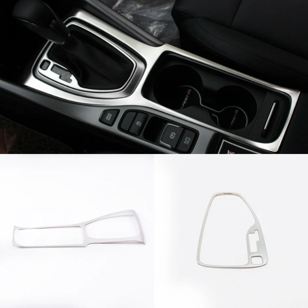 

LHD For Hyundai FESTA 2018 Interior Accessories Transmission Shift Stalls Gear Frame Water Cup Cover Trim Stainless Steel