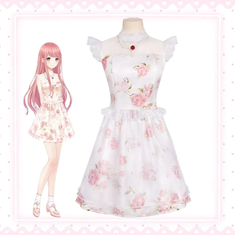

Miracle Nikki Cosplay Costume Nikki Dress Rose Dress Necklace Outfit Adult Kids Performance Halloween Role Play Uniform Women