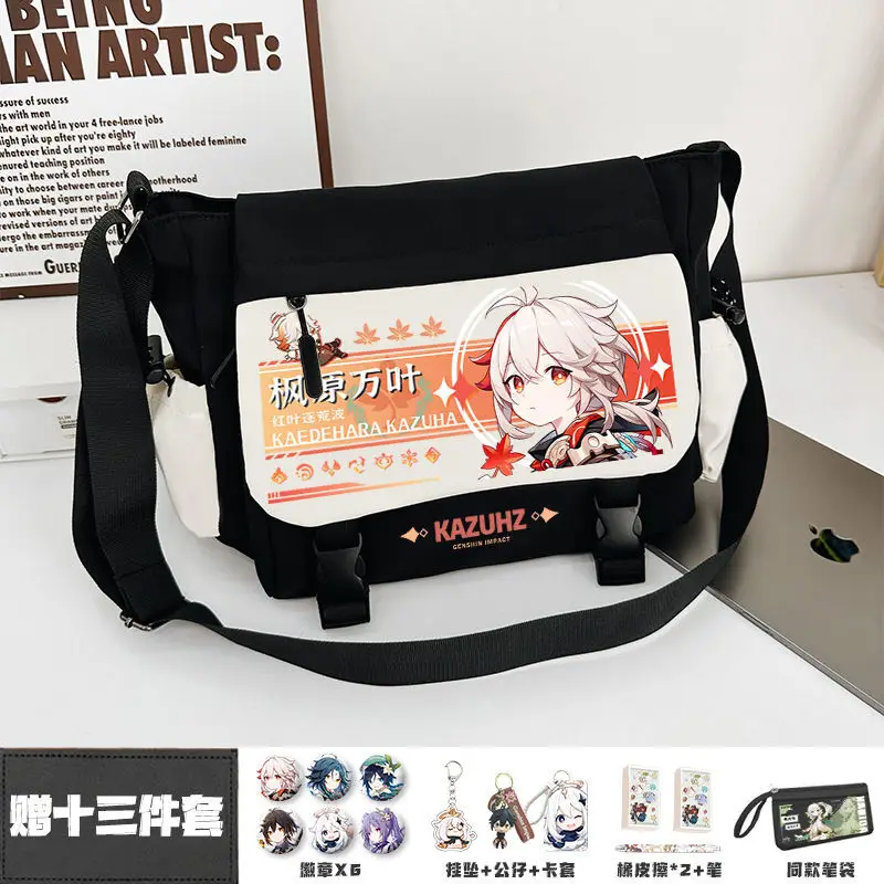 Genshin Impact Yae Shenzi Hutao Single Shoulder Cartoon Anime Crossbody For Middle And High School Students Canvas Tutoring B