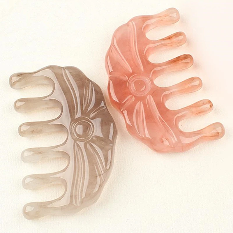 1 قطعة مشط تدليك خطوط الطول ستة أسنان مادة الراتنج بدون يد الذكور والإناث فروة الرأس خطوط الطول مشط مستدير الرأس الأسنان يوميا #5