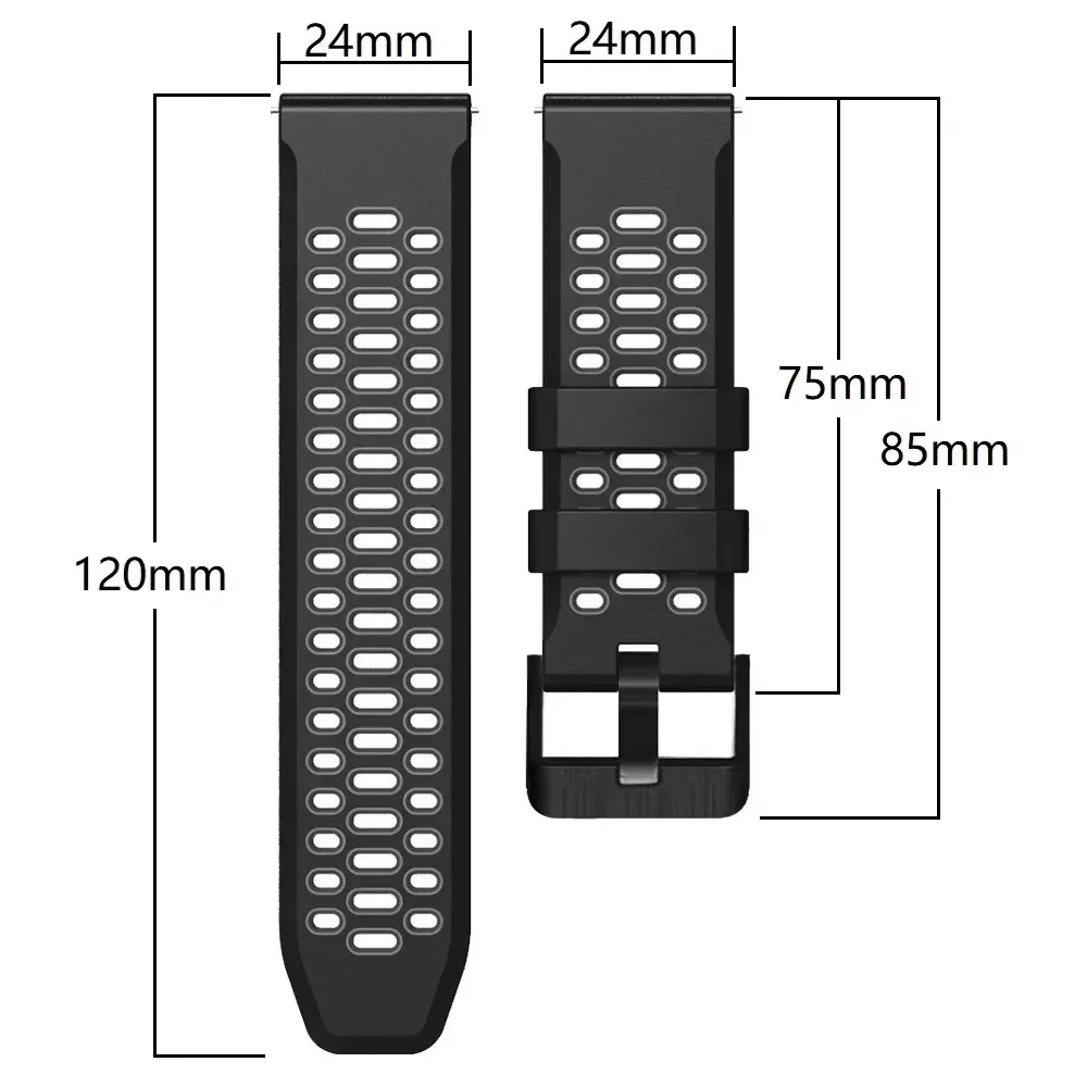 24mm Strap For TicWatch Pro 5 Band Replacement Wristband For TicWatch Pro 5 Smartwatch Silicone Sports Watchband Bracelet Correa