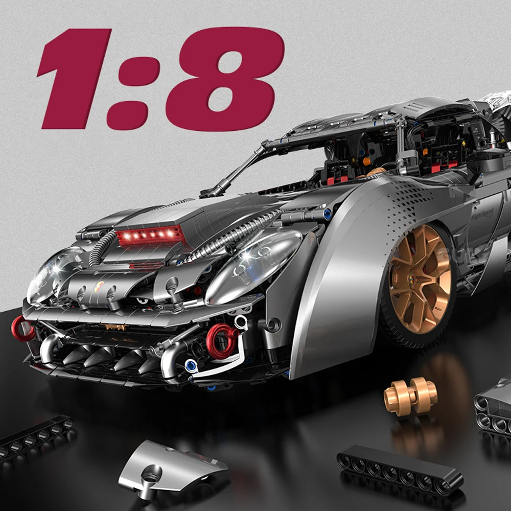 1:8 Formaat High-Tech 918 Sportwagen Model Bouwstenen Technische Bakstenen Grote Rc Auto Bureau Decoratie Montage Speelgoed Voor Kinderen Cadeau