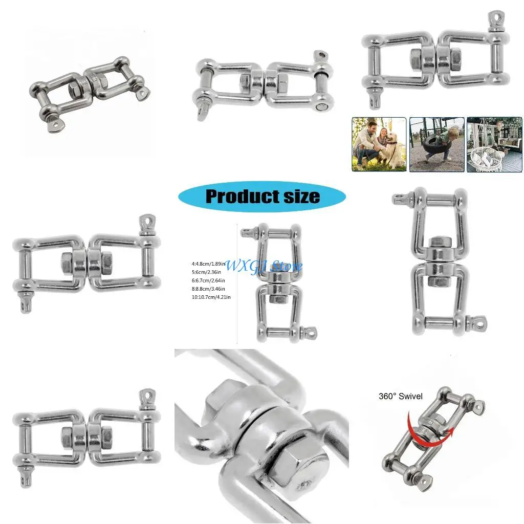 

37JE Marine Grade Steel Anchors Shackle Marine Anchors Connector Sailings Gear for Secure Boat Mooring & Maintenance