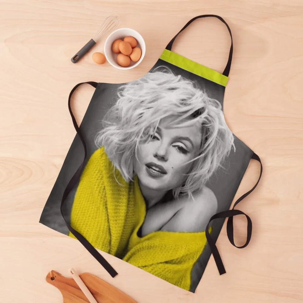 

Marylin Monroe in yellow Apron Kitchen accessories kitchen clothes for men Waterproof Kitchen For Women Apron