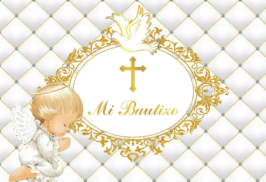 Baptism Photography Background Little Angel White Pigeon Religious Backdrop God Bless First Communion Christening Party Decor