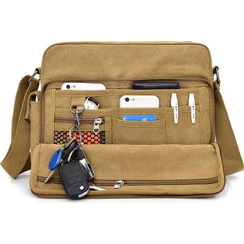 Men Messenger Bag Canvas Shoulder Bag Canvas bag men bag shoulder strap passport wallet for coin juz