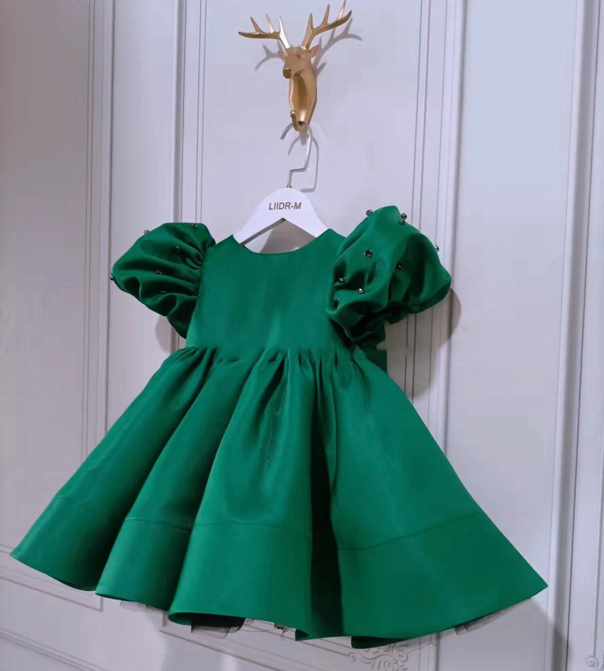 Weihnachts mädchen Wald grün knielanges Prinzessinnen kleid für 2-14 Kinder eleganter Geburtstags wettbewerb Junior Bridsmaid Kleid