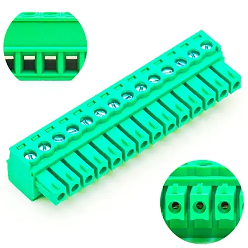 2Pcs 3.5mm Pitch 14 Pin Phoenix Type Connector PCB Screw Terminal Block Plug Socket Male Female Wire Connector HT3.5 14P