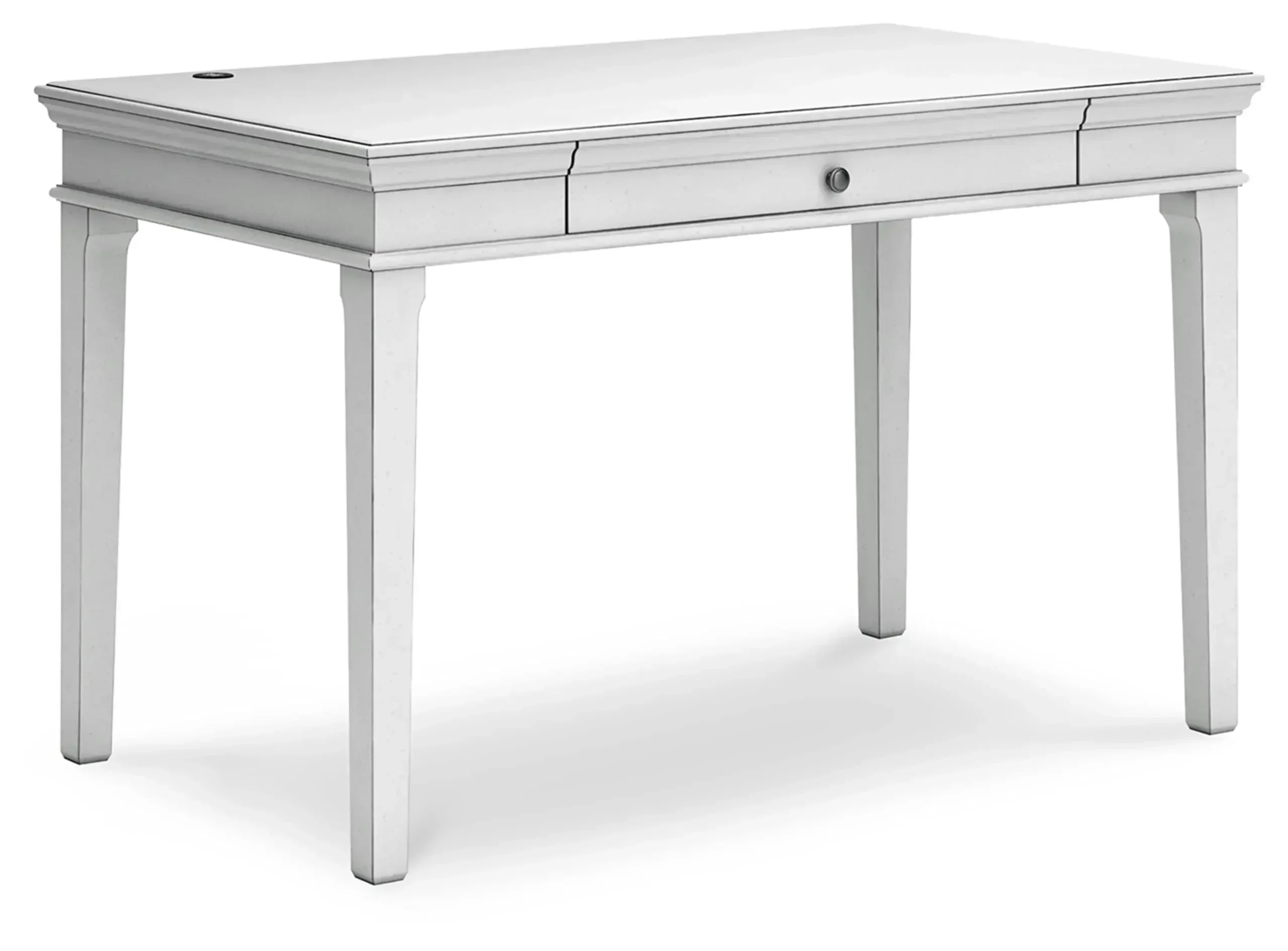 Ashley Kanwyn-Classic Home Office Small Leg Desk, 1 Drawer and USB Ports, White, Signature Design