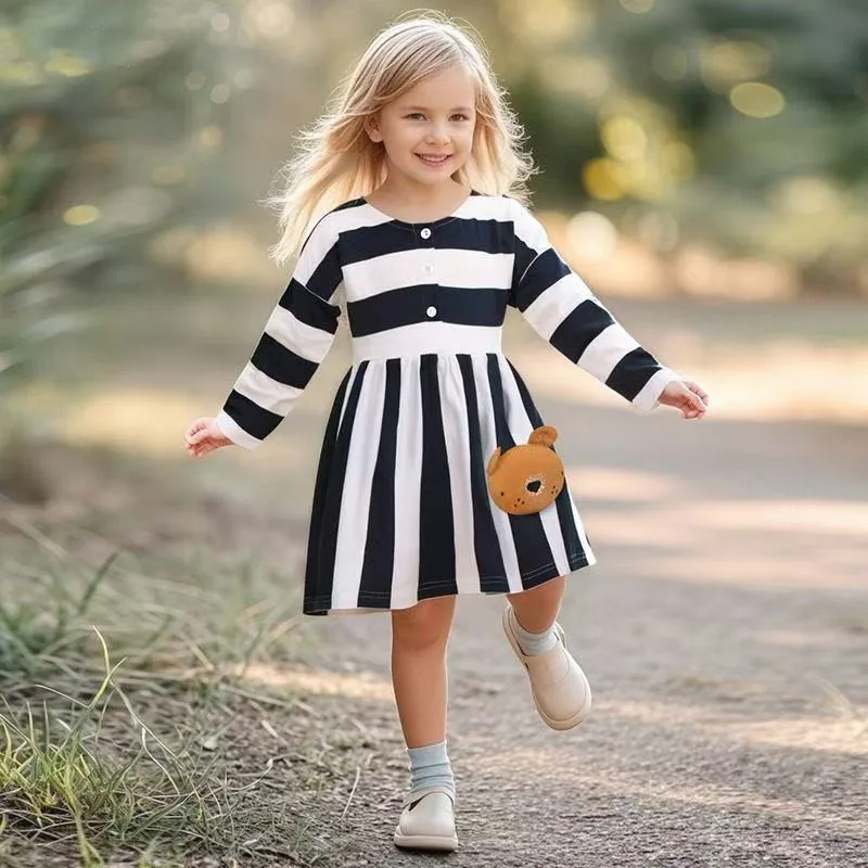 

Europe United States Children's Dress Autumn Girls Dress Cute Three-dimensional Doll Children's Dresses