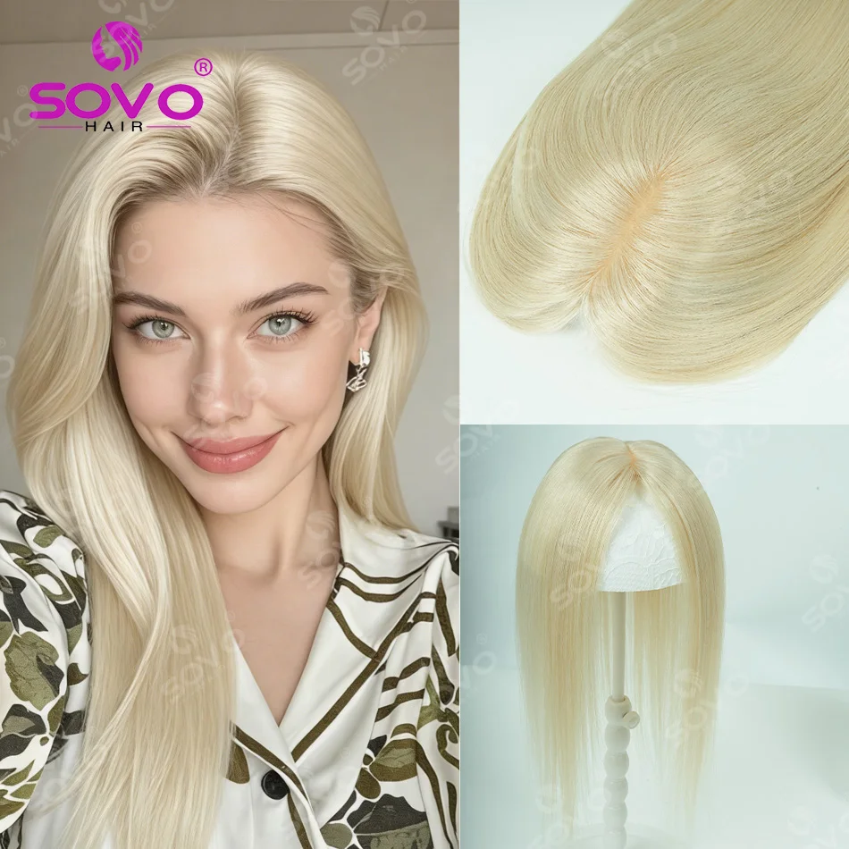 12 Inch Real Natural Brown Human Hair Topper 7x11cm Base Net, Natural Scalp Top to Hide Bald or White Hair for Women