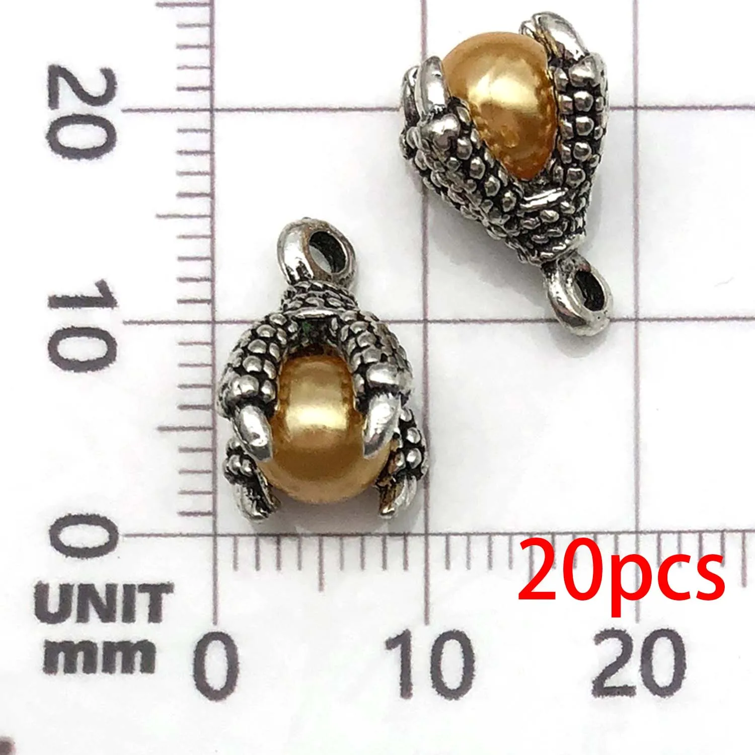 20pcs Colorful Alloy Dragon Claw Charms