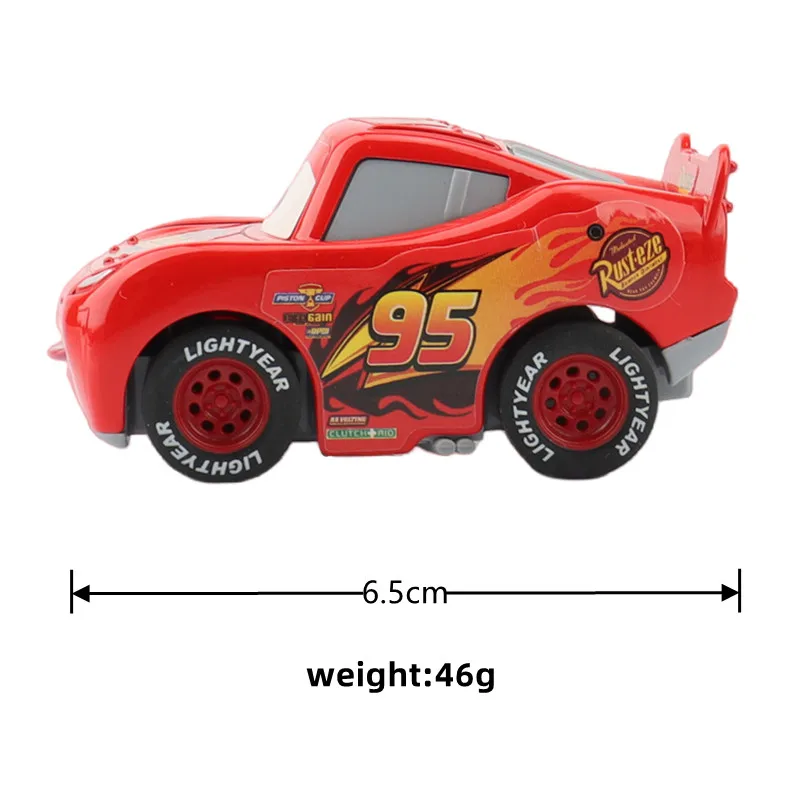 Original 6.5cm Disney Pixar Cars Mini McQueen Mater Jackson Sheriff Metal Pull-Back car Toys for Boys Christmas Gift