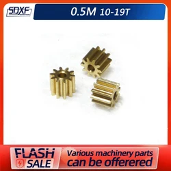 10PCS 0.5 Moudle Spur Gear 10/11/12/13/14/15/16/17/18/19 Teeth 0.5M Model Metal Pinion Gear Copper Gear Fit