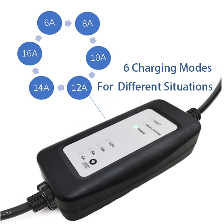 BC  Portable Ev Charger 3.5KW 16A Home Ev Charger With EU plug   220V Type1 Type2 car charging for Various Electric Vehicle