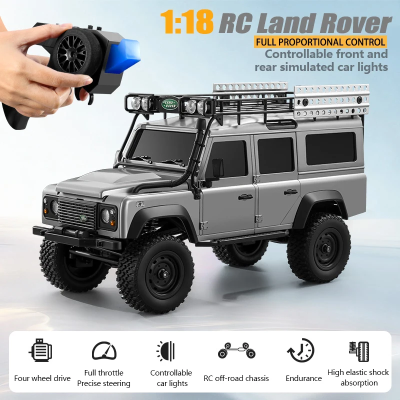 MN111C RC Car Four-Wheel Drive Off-Road Vehicle Rock Crawler 1/18 Remote Control Car With LED RTR Kit Boys' Toy Gift