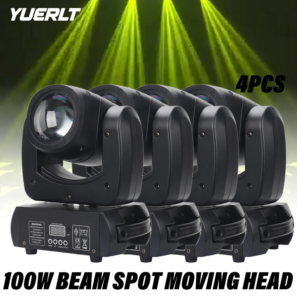 

4PCS 100W LED Beam Spot 18Prisms Moving Head Lighting Dj Disco Club For Home Party Wedding Club DMX512 Music Control Lights